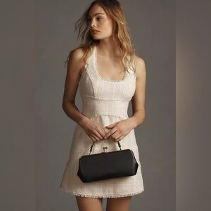 Scoop-Neck Tweed Mini Dress